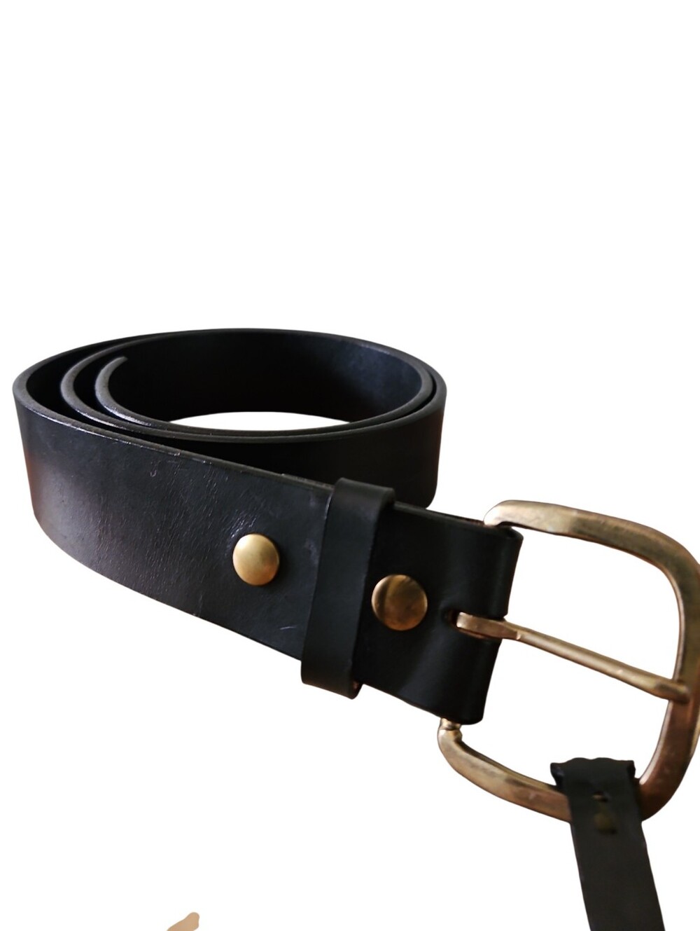 Black Leather Belt Size 40 1.75" Handcrafted in USA by White Gate